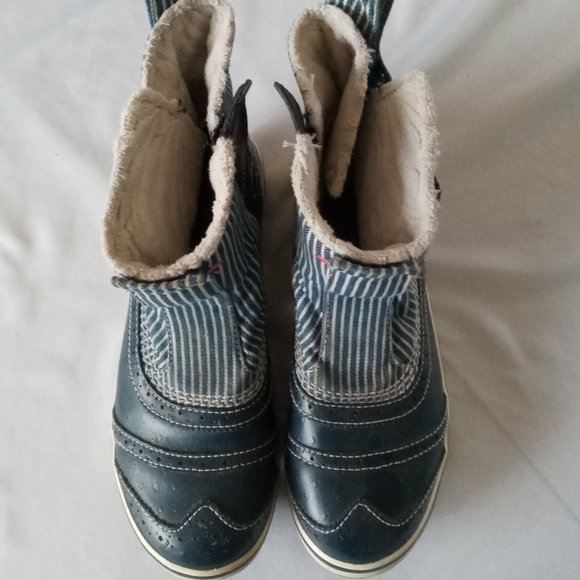 Sorel Tivoli railroad stripe Waterproof Pull On Boots Size 7 - Picture 2 of 5